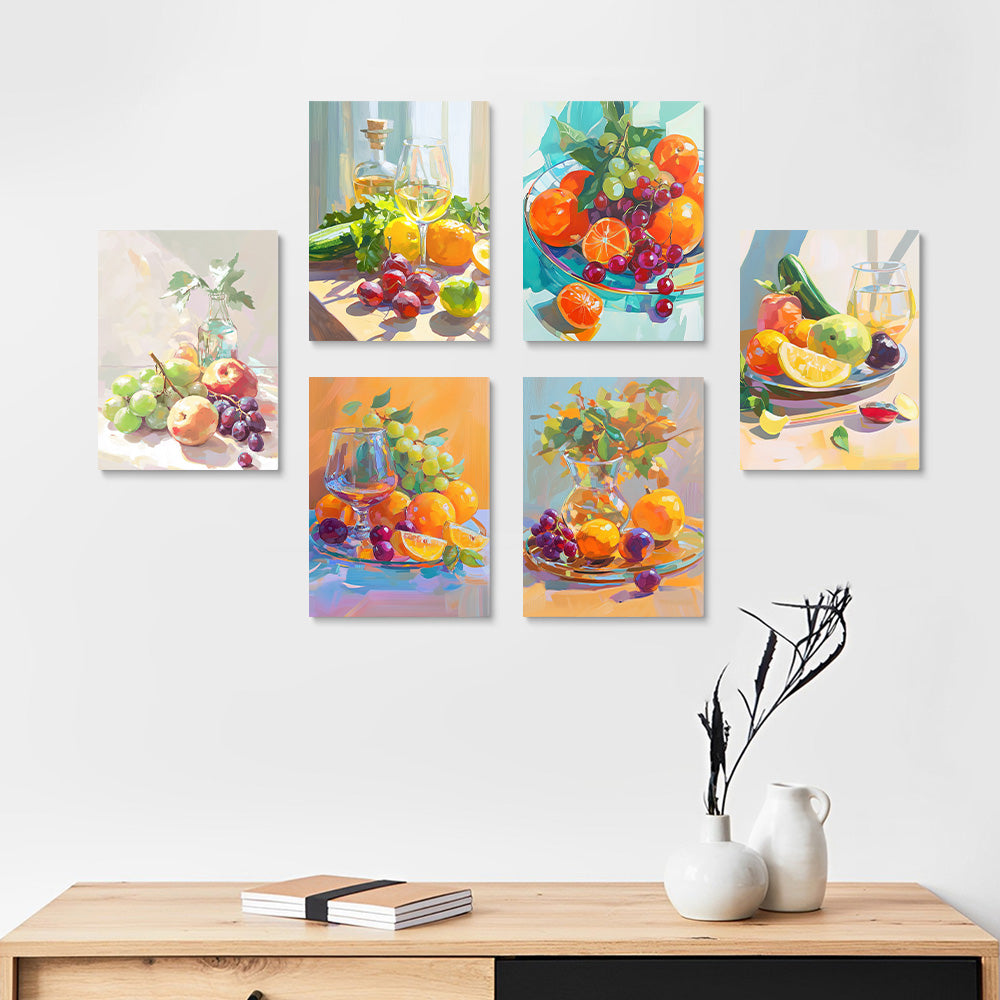 Bodegón de Frutas 6 Partes Mini Pintar por Números