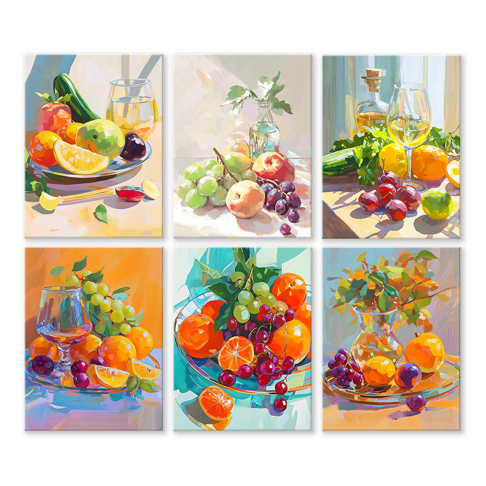 Bodegón de Frutas 6 Partes Mini Pintar por Números