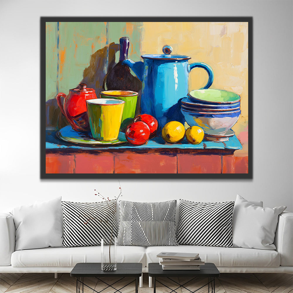 Bodegón de Frutas y Tazones Pintar por Números