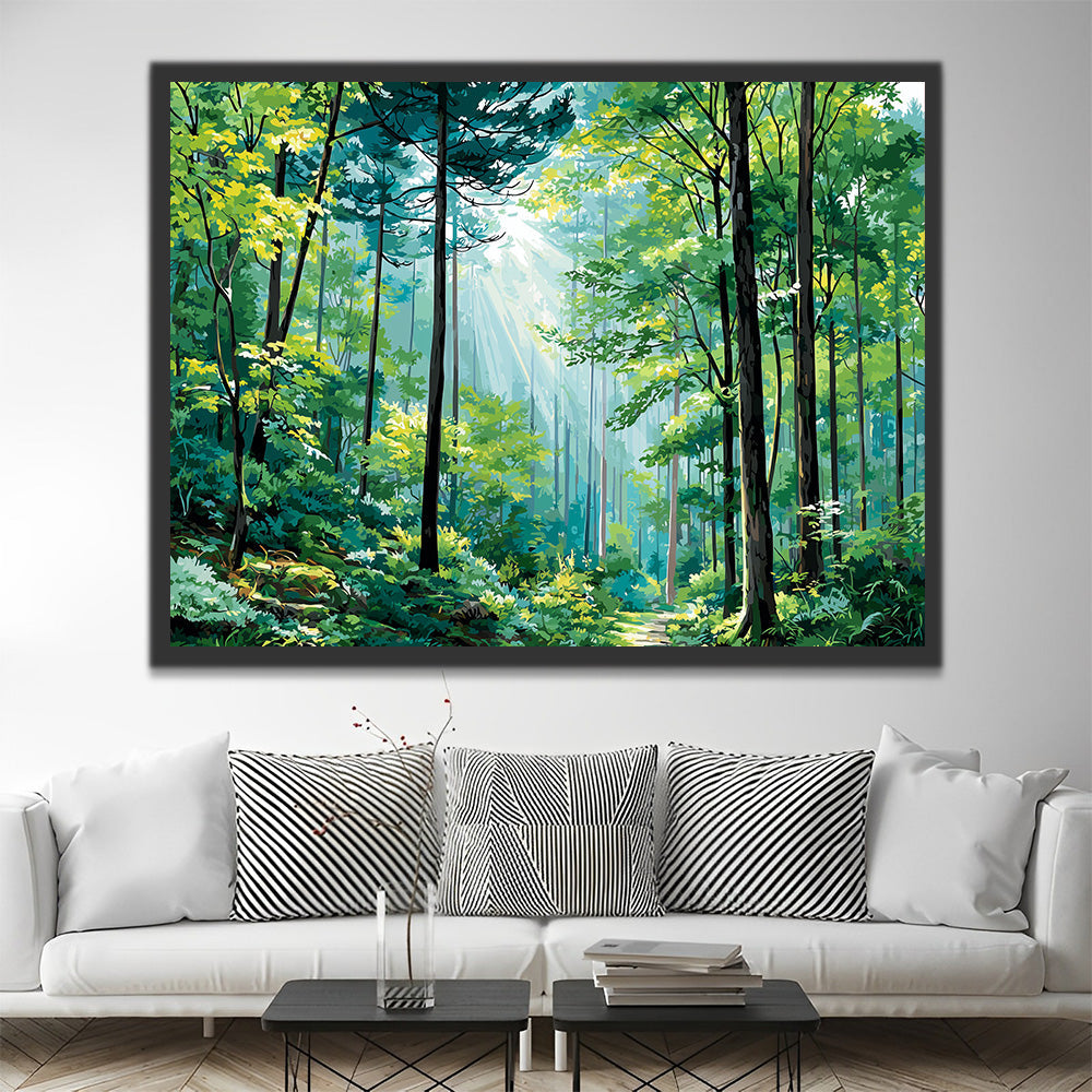 Bosque de Luz Verde en Verano Pintar por Números