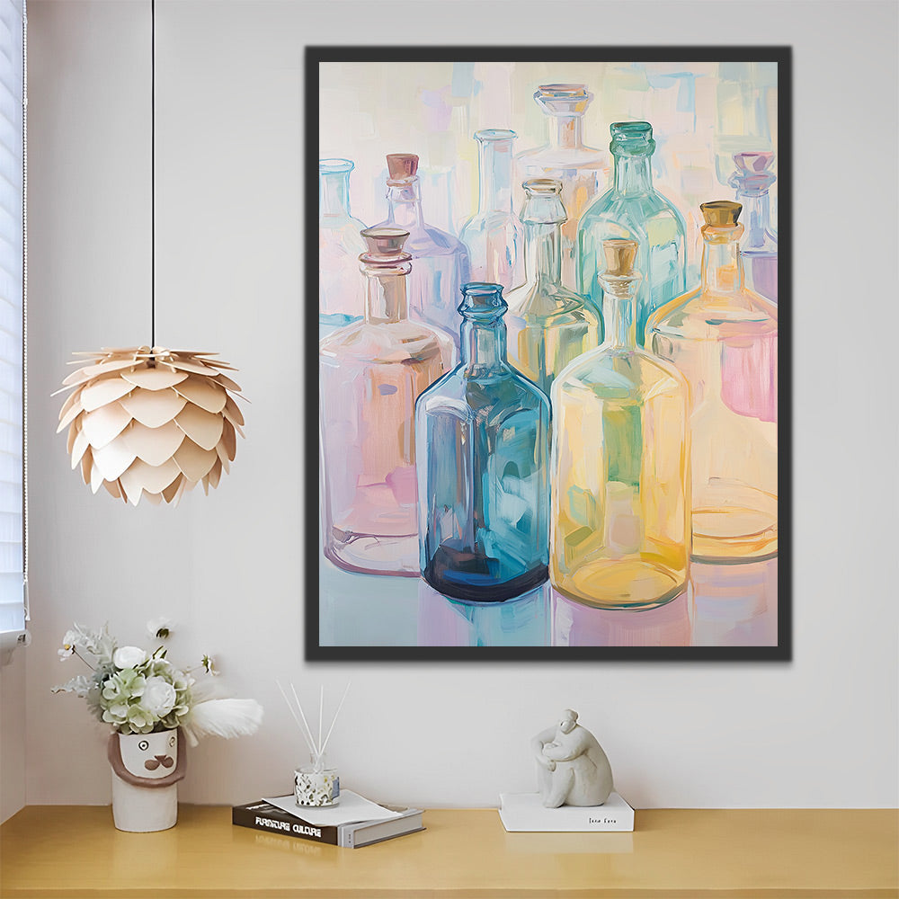 Botellas Coloridas de Vidrio Pintar por Números