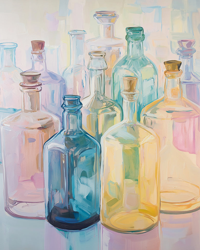 Botellas Coloridas de Vidrio Pintar por Números