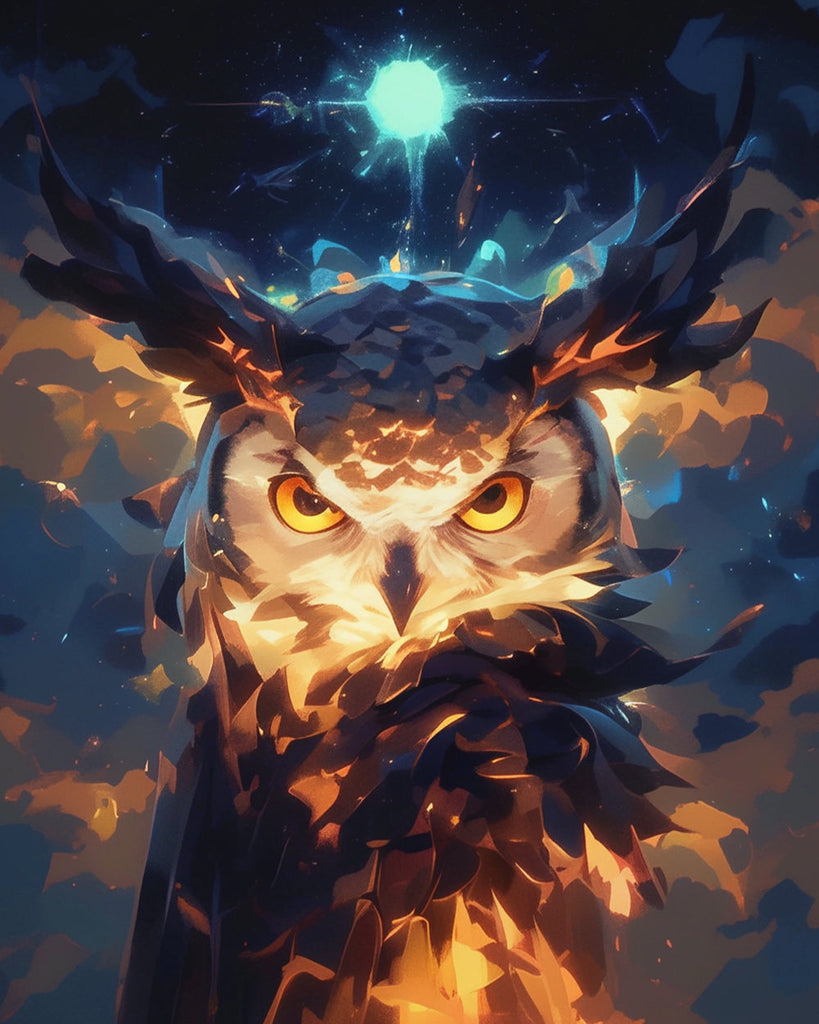 Búho Volando y La Luna Pintar por Números