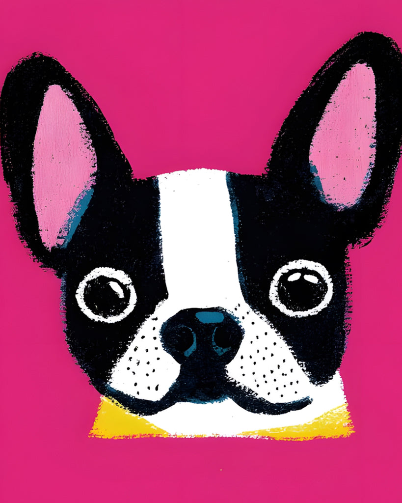 Bulldog Lindo con Fondo Rosado Pintar por Números