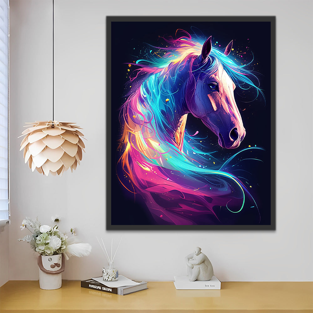 Caballo con Melena de Colores Brillantes Pintar por Números