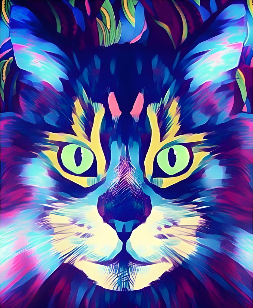 Cabeza de Gato en Color Pintar por Números