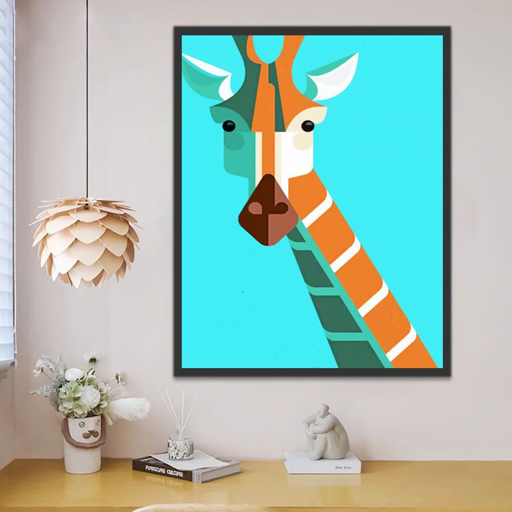 Cabeza de Jirafa Abstracta Pintar por Números Niños