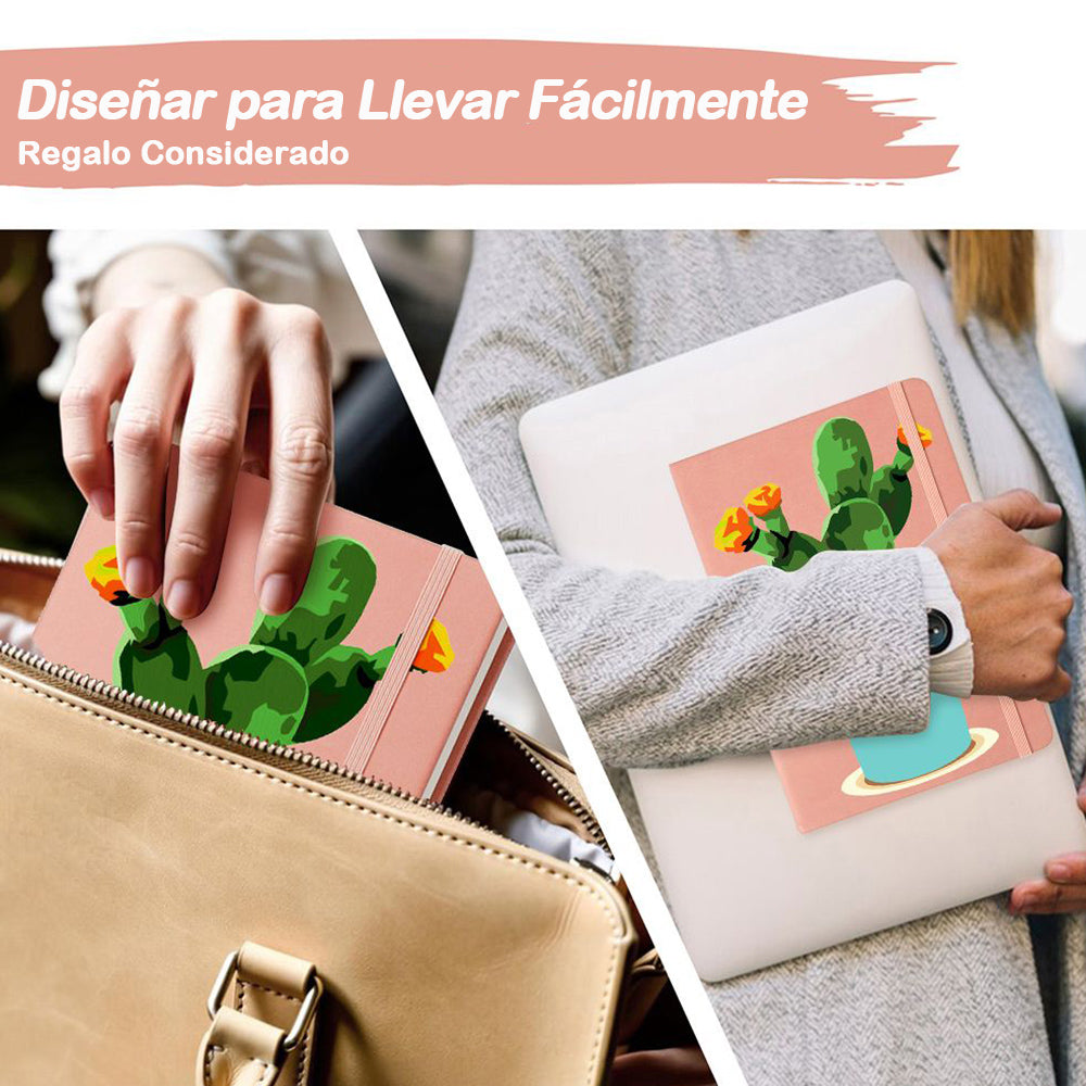Cactus en Flor en Maceta Cuaderno Pintar por Números
