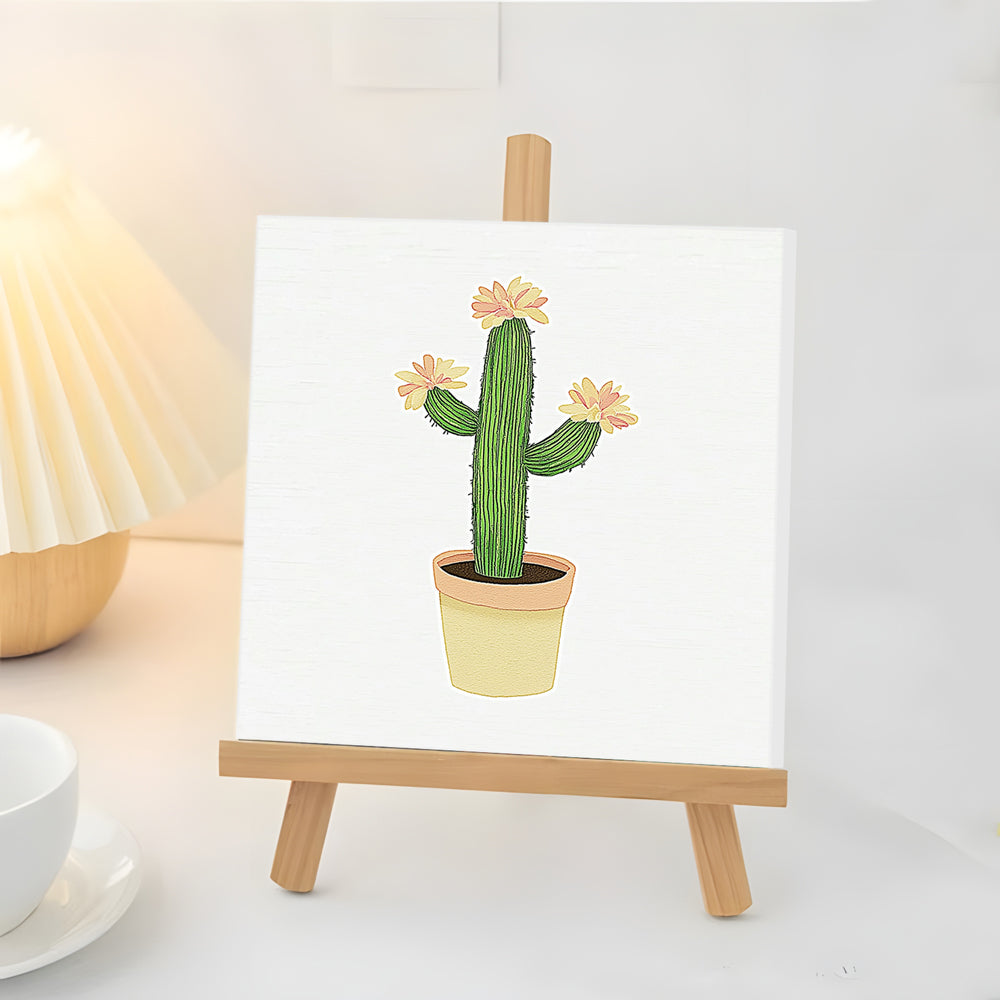 Cactus Floreciendo Mini Pintar por Números