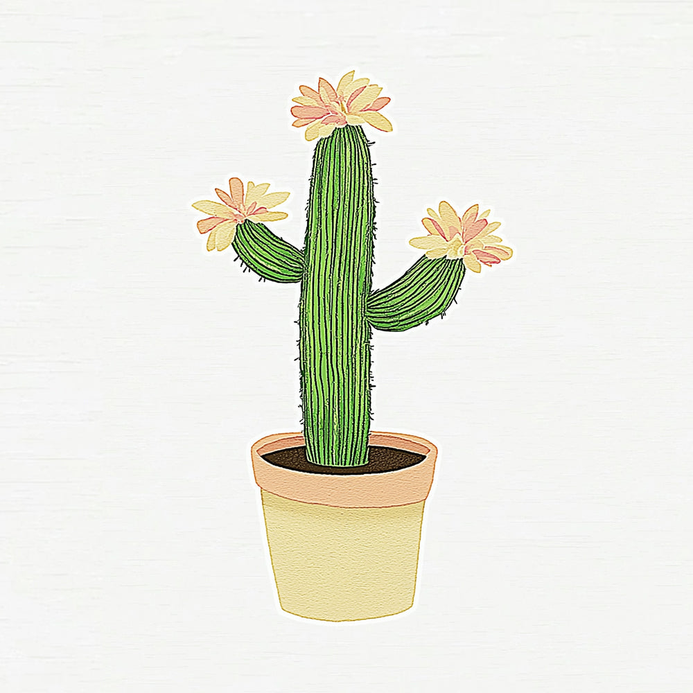 Cactus Floreciendo Mini Pintar por Números