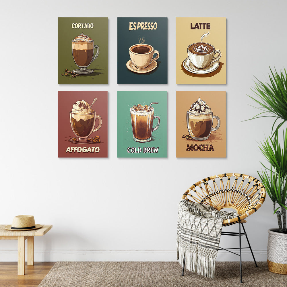 Café de Varios Sabores 6 Partes Mini Pintar por Números
