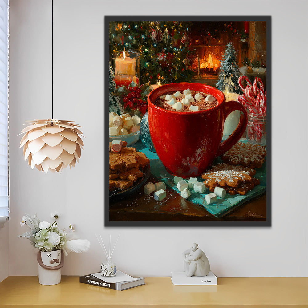 Café Navideño con Malvaviscos Pintar por Números