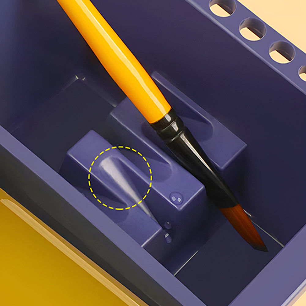 Caja de Limpieza de Pinceles y Soporte de Pinceles