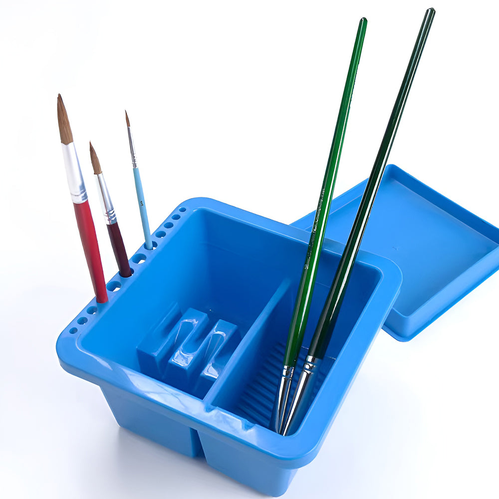 Caja de Limpieza de Pinceles y Soporte de Pinceles