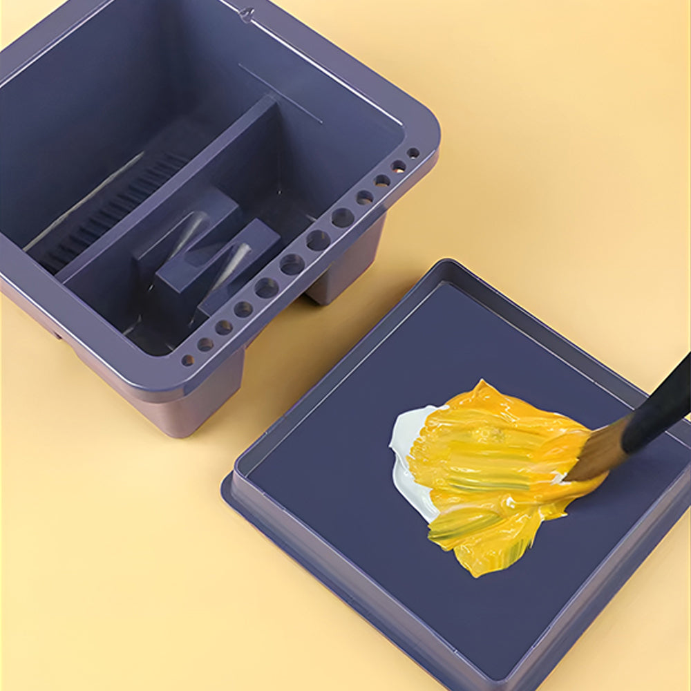Caja de Limpieza de Pinceles y Soporte de Pinceles