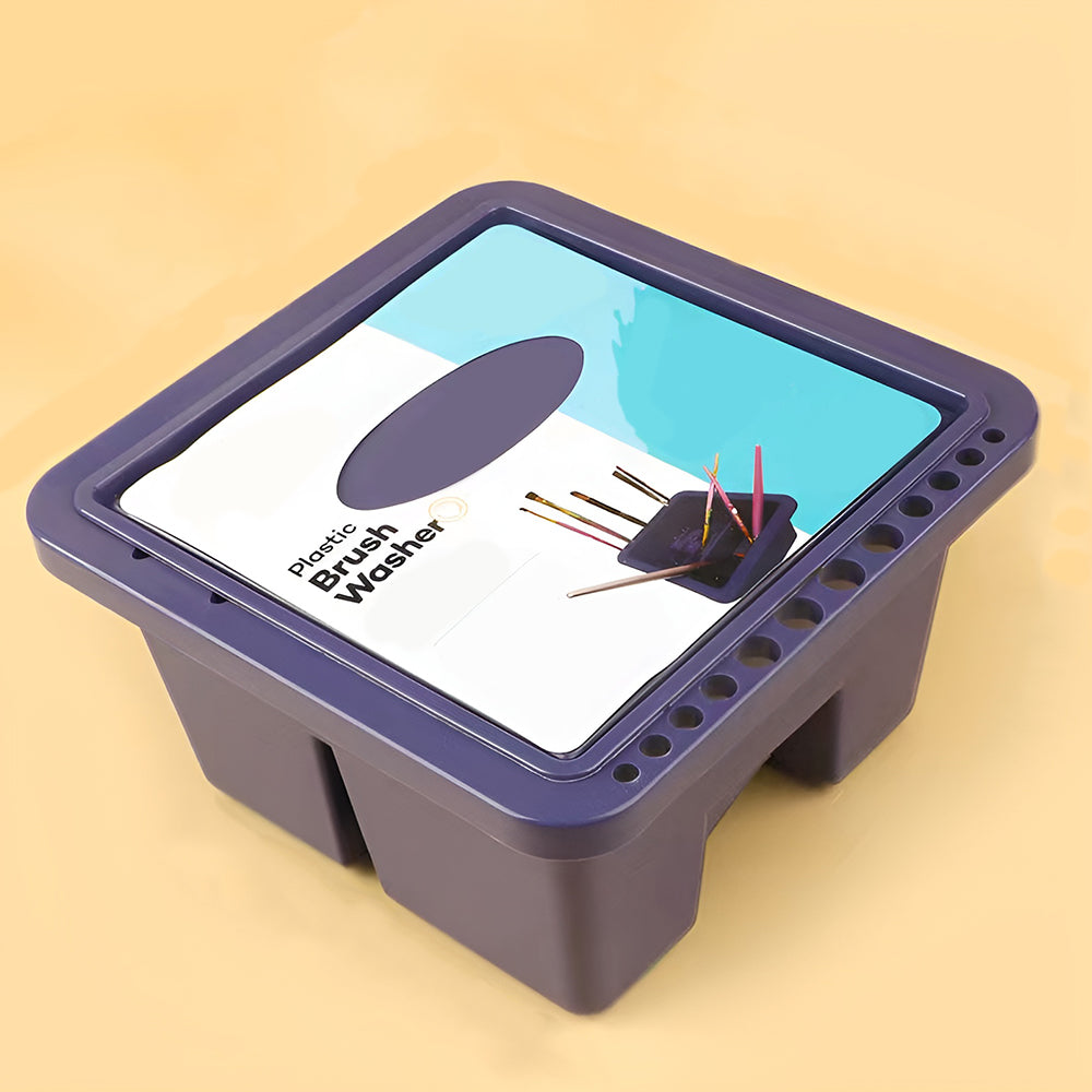 Caja de Limpieza de Pinceles y Soporte de Pinceles