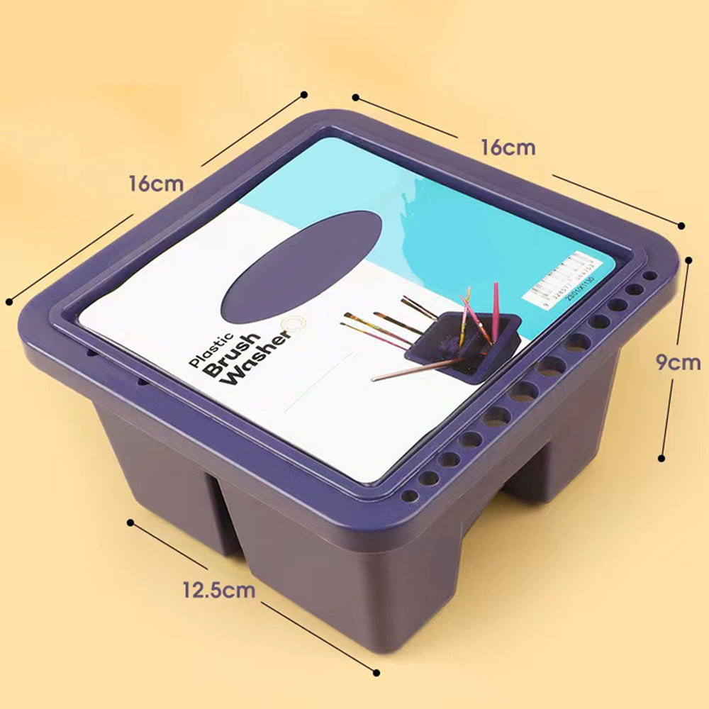 Caja de Limpieza de Pinceles y Soporte de Pinceles