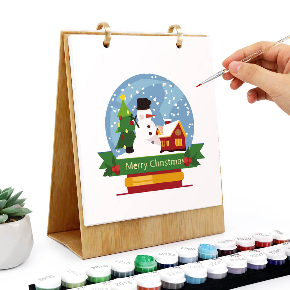 Calendario de Escritorio 2026 Pintar por Números | Ambiente Navideño
