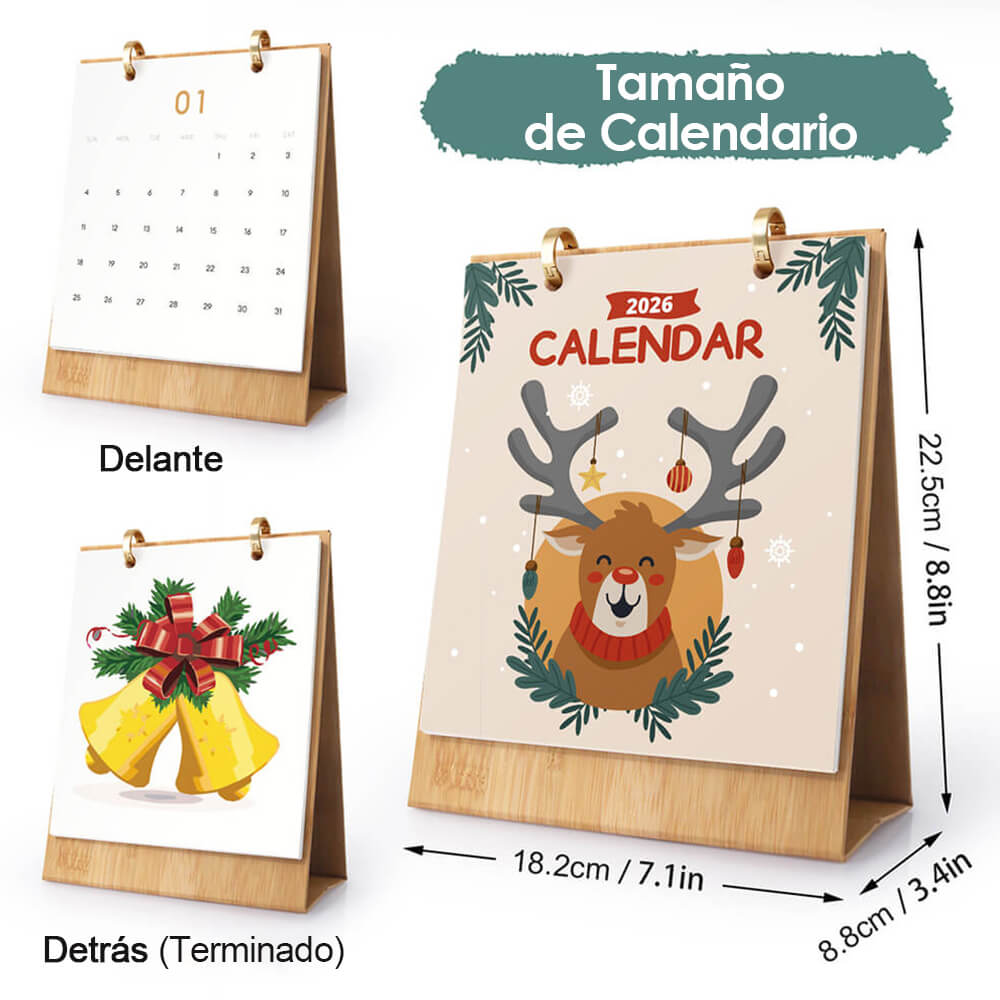 Calendario de Escritorio 2026 Pintar por Números | Ambiente Navideño