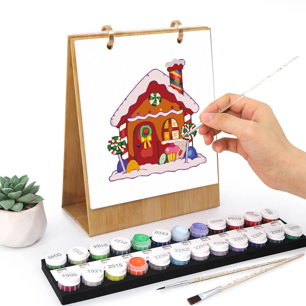Calendario de Escritorio 2026 Pintar por Números | Ambiente Navideño