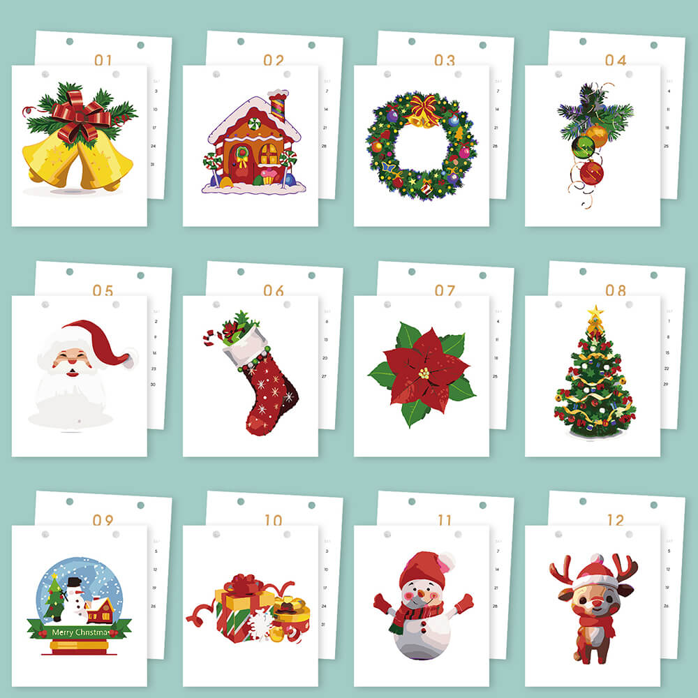 Calendario de Escritorio 2026 Pintar por Números | Ambiente Navideño