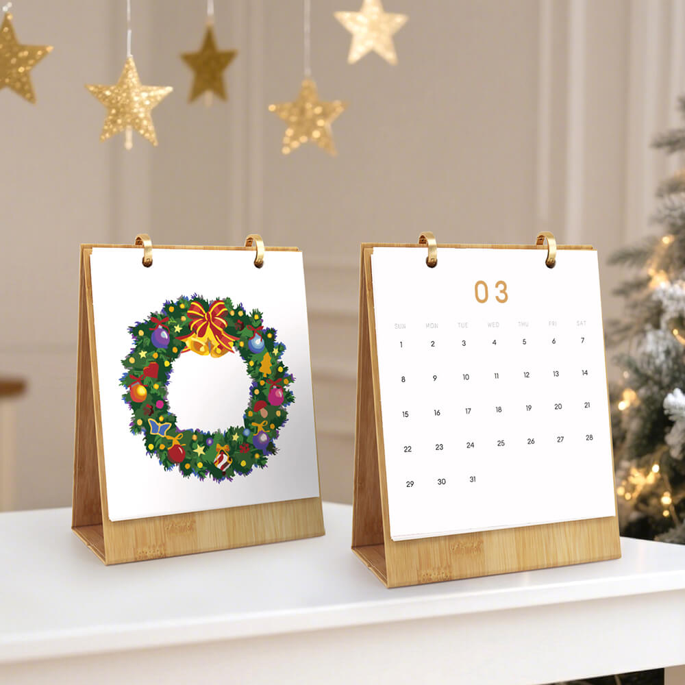 Calendario de Escritorio 2026 Pintar por Números | Ambiente Navideño