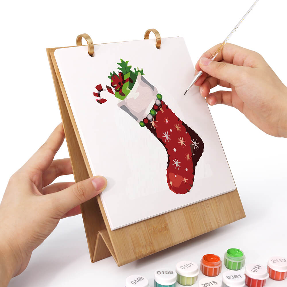 Calendario de Escritorio 2026 Pintar por Números | Ambiente Navideño
