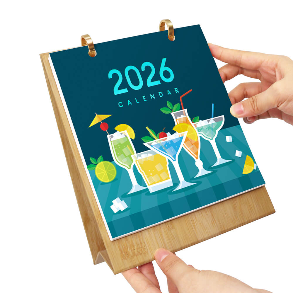 Calendario de Escritorio 2026 Pintar por Números | Cócteles de Lujo