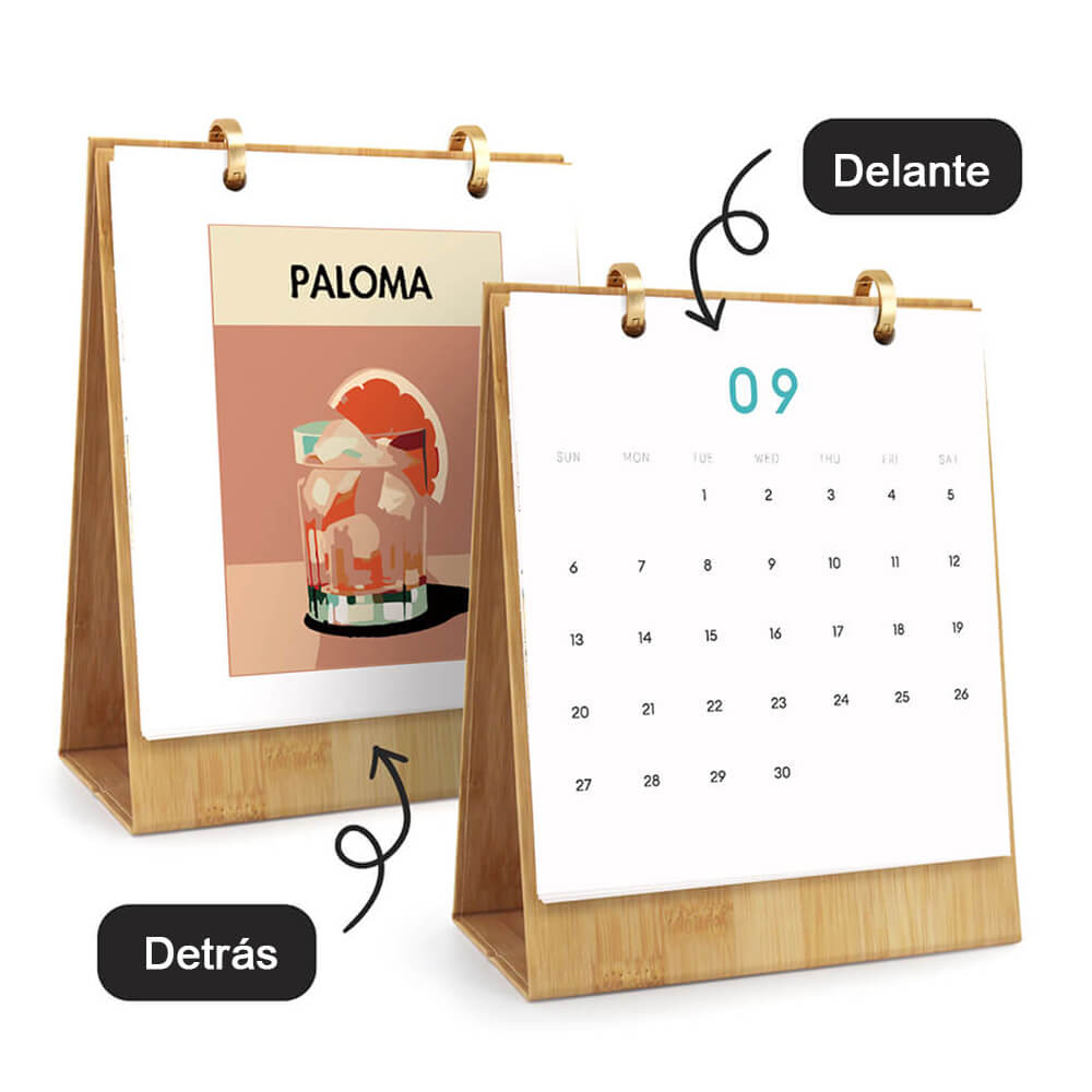 Calendario de Escritorio 2026 Pintar por Números | Cócteles de Lujo
