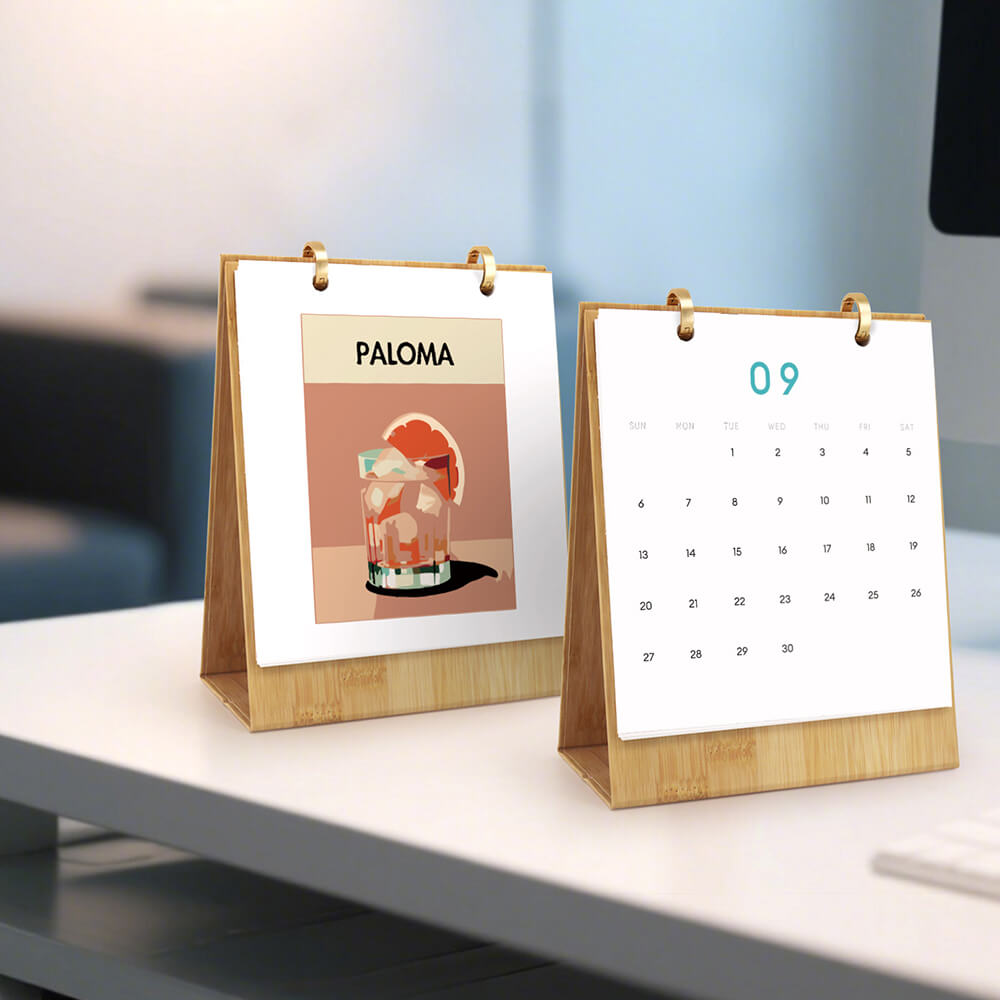 Calendario de Escritorio 2026 Pintar por Números | Cócteles de Lujo