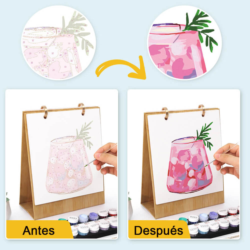 Calendario de Escritorio 2026 Pintar por Números | Cócteles Deliciosos