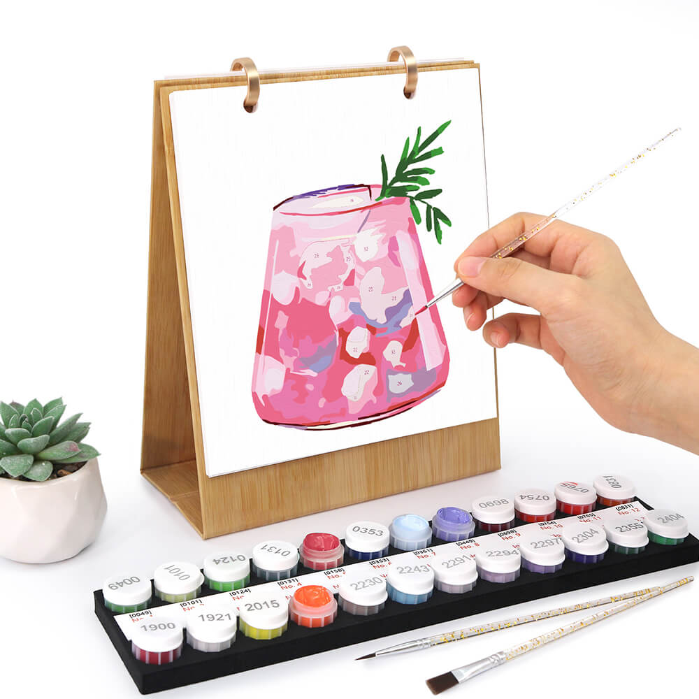 Calendario de Escritorio 2026 Pintar por Números | Cócteles Deliciosos