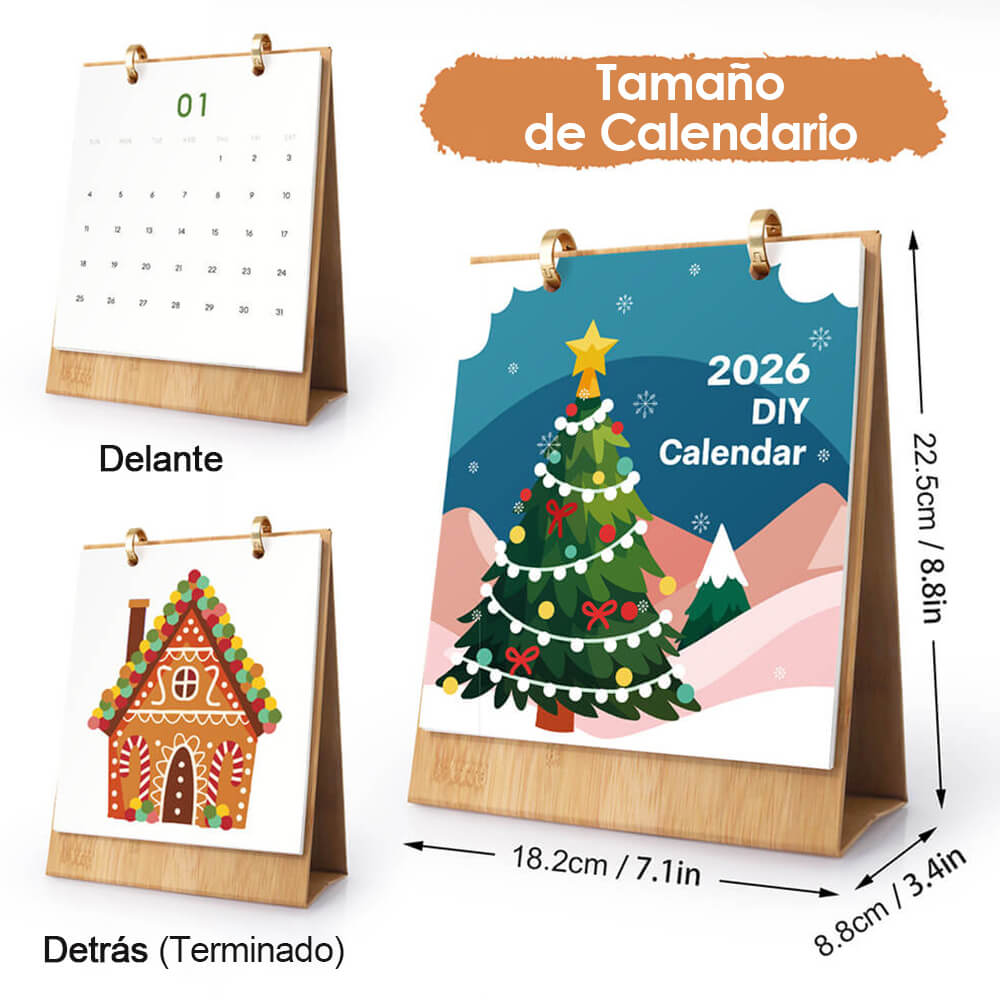 Calendario de Escritorio 2026 Pintar por Números | Decoraciones de Navidad