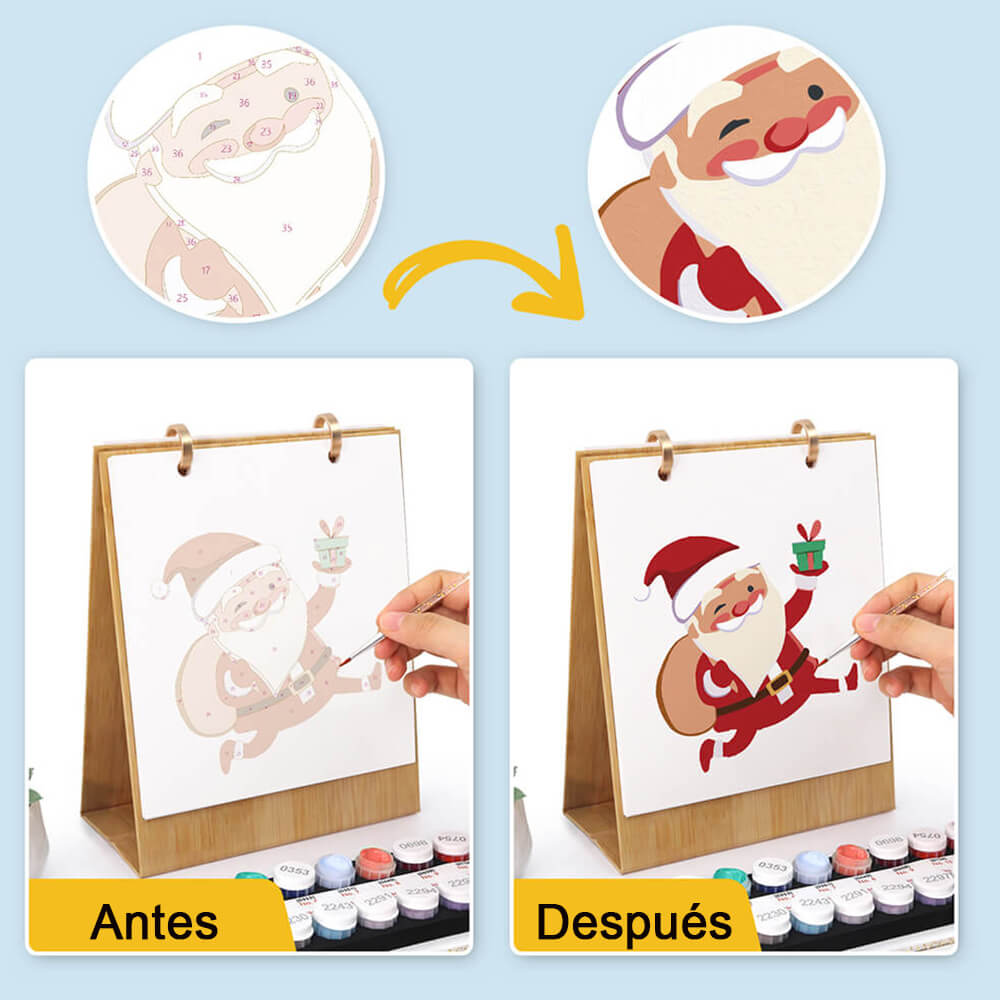 Calendario de Escritorio 2026 Pintar por Números | Decoraciones de Navidad