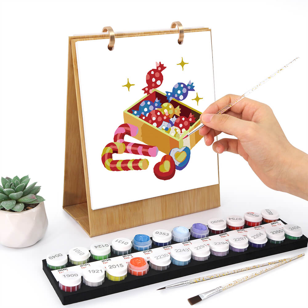 Calendario de Escritorio 2026 Pintar por Números | Decoraciones de Navidad