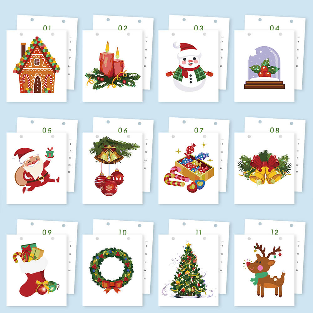 Calendario de Escritorio 2026 Pintar por Números | Decoraciones de Navidad