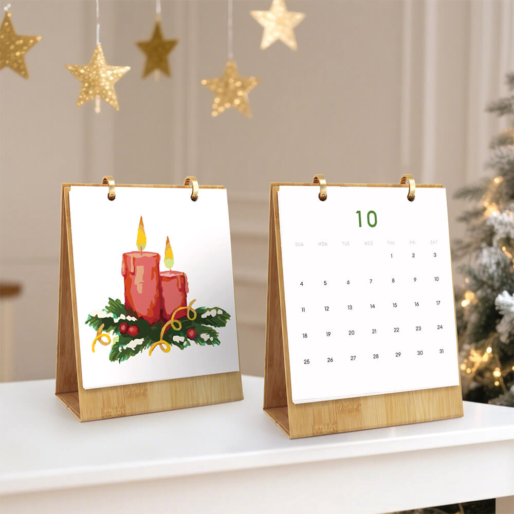 Calendario de Escritorio 2026 Pintar por Números | Decoraciones de Navidad