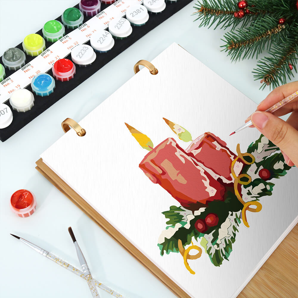 Calendario de Escritorio 2026 Pintar por Números | Decoraciones de Navidad