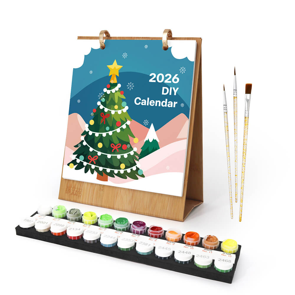Calendario de Escritorio 2026 Pintar por Números | Decoraciones de Navidad