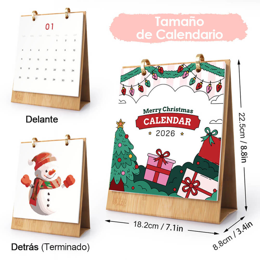 Calendario de Escritorio 2026 Pintar por Números | Feliz Navidad