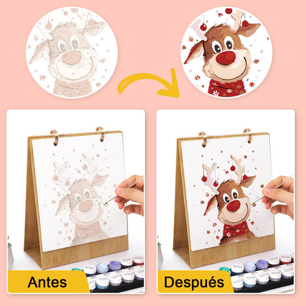 Calendario de Escritorio 2026 Pintar por Números | Feliz Navidad