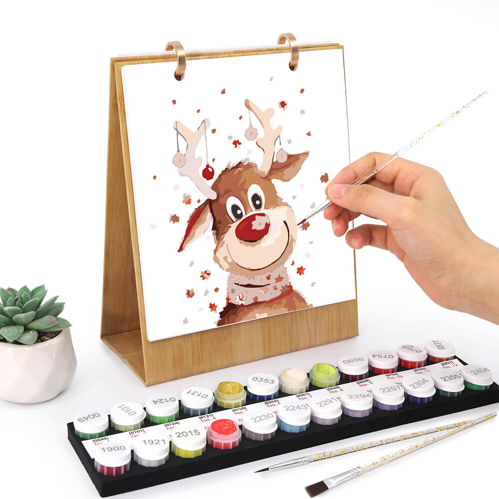 Calendario de Escritorio 2026 Pintar por Números | Feliz Navidad