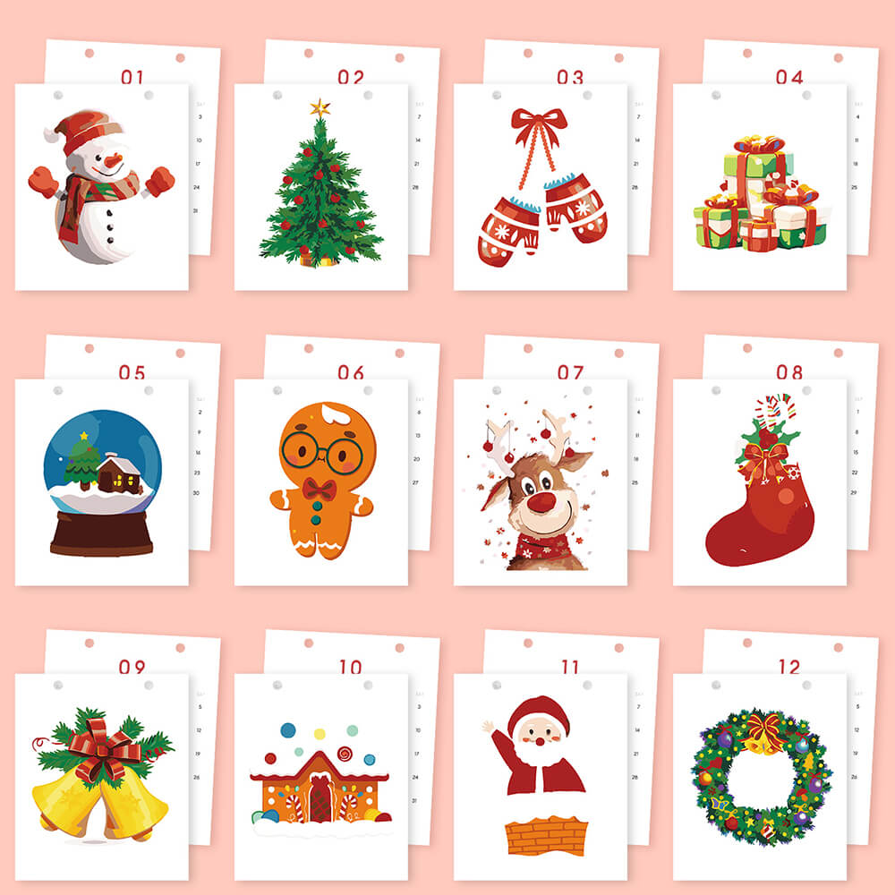Calendario de Escritorio 2026 Pintar por Números | Feliz Navidad