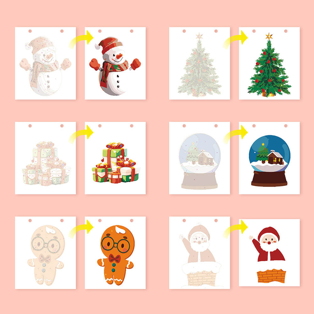 Calendario de Escritorio 2026 Pintar por Números | Feliz Navidad