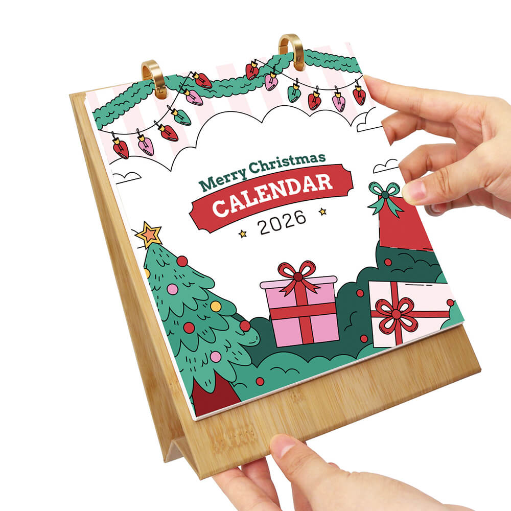 Calendario de Escritorio 2026 Pintar por Números | Feliz Navidad