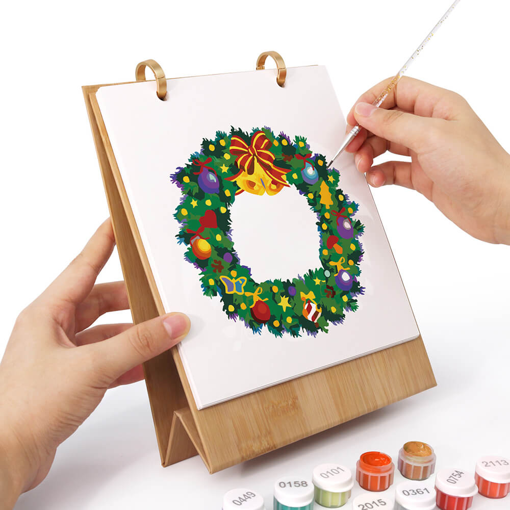 Calendario de Escritorio 2026 Pintar por Números | Feliz Navidad
