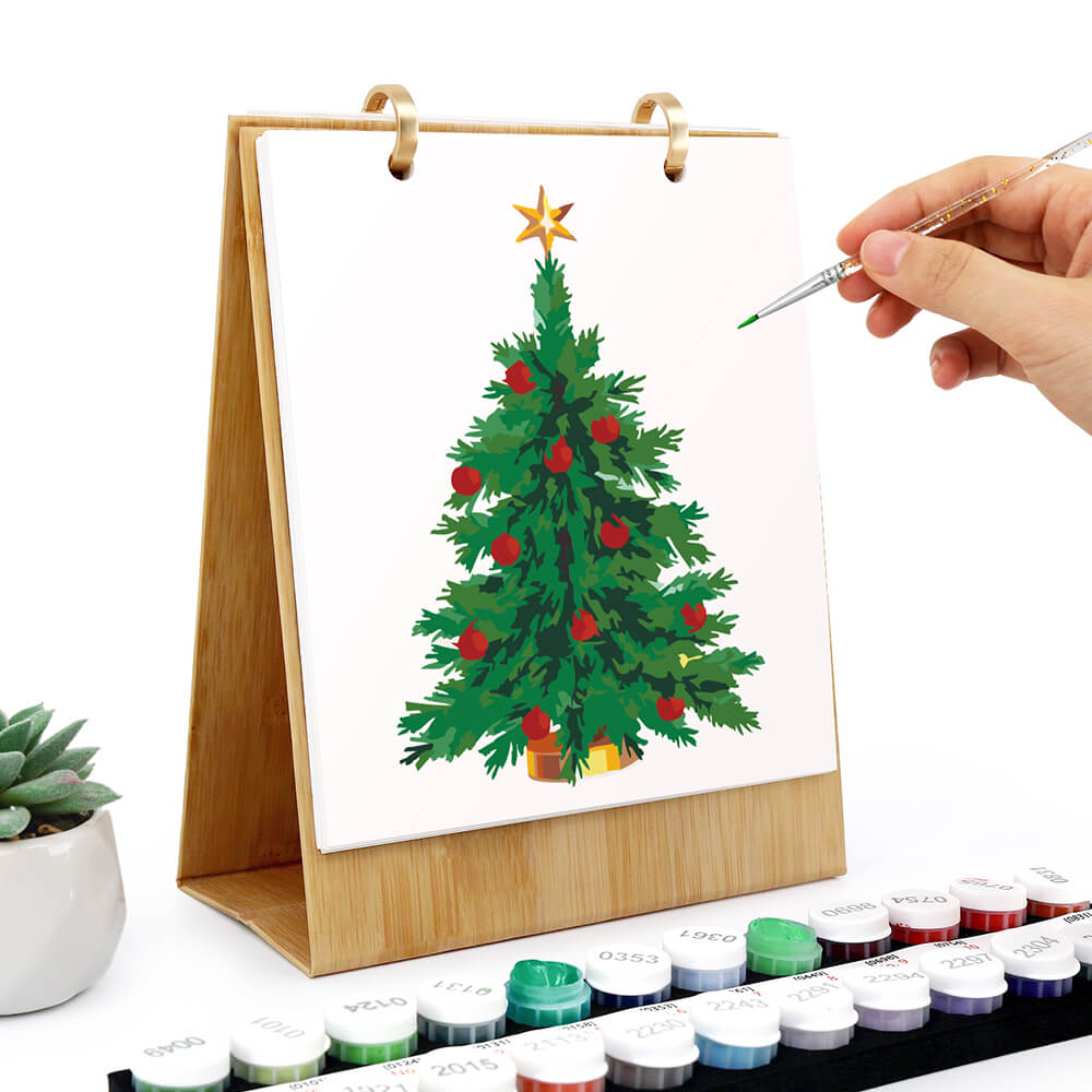 Calendario de Escritorio 2026 Pintar por Números | Feliz Navidad