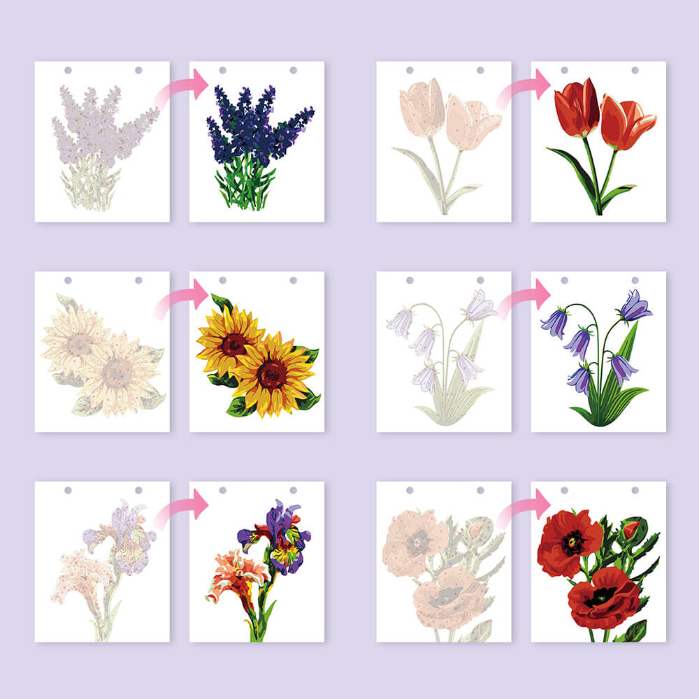 Calendario de Escritorio 2026 Pintar por Números | Flores Hermosas