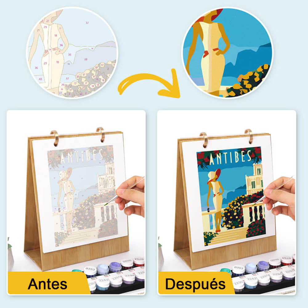 Calendario de Escritorio 2026 Pintar por Números | Viaje por el Mundo