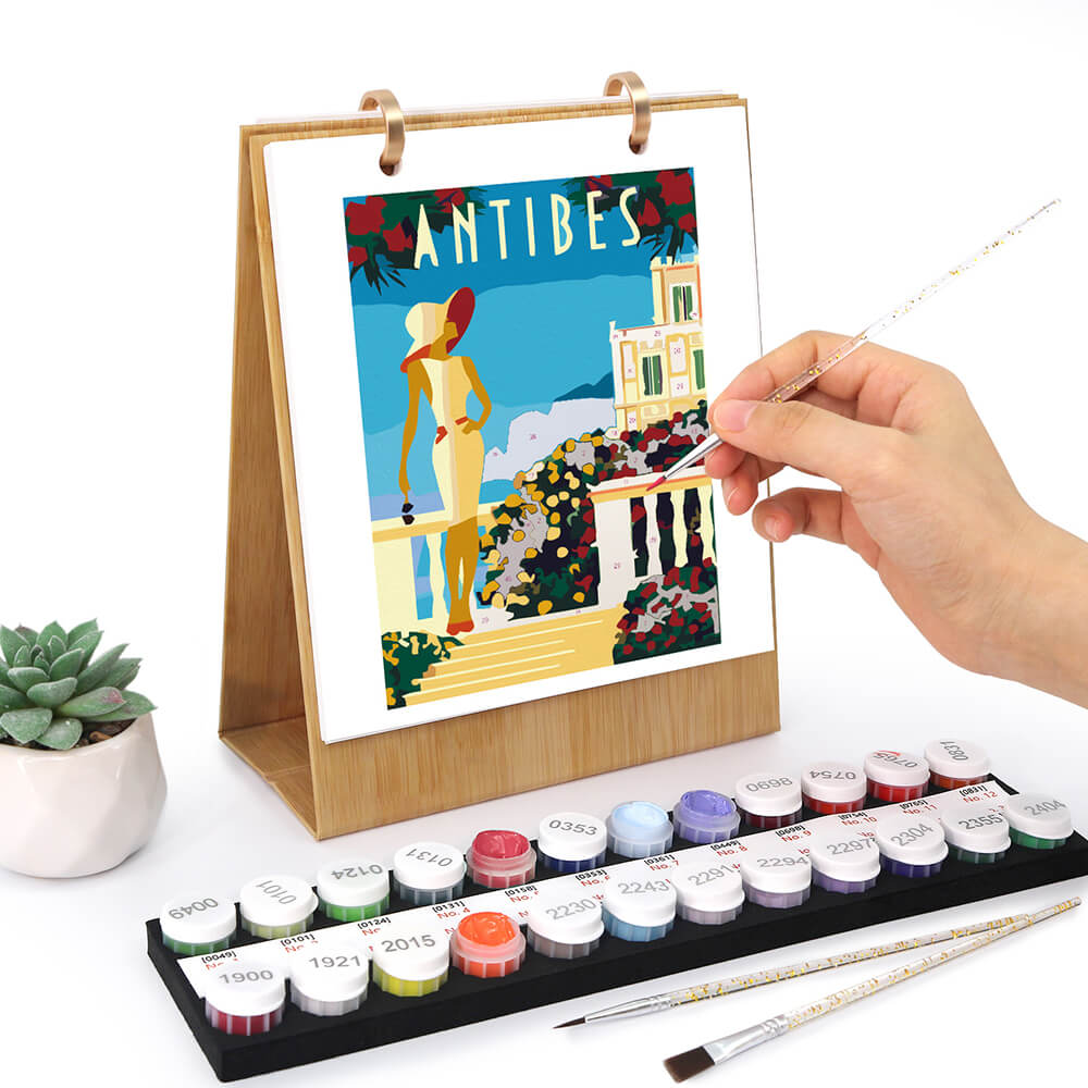 Calendario de Escritorio 2026 Pintar por Números | Viaje por el Mundo